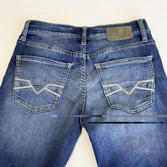 BKE Jeans Mens 29x33 Blue Jake Straight Leg Denim Regular Fit Stretch Med. Wash - Picture 14 of 15